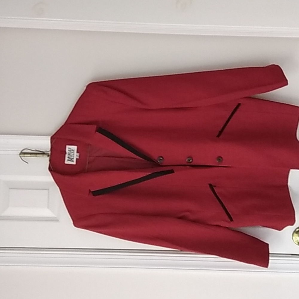 Red pants suit
